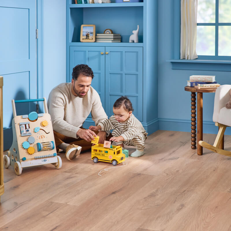 Dad child playing | Markville Flooring