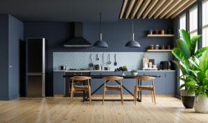 laminate flooring in modern kitchen