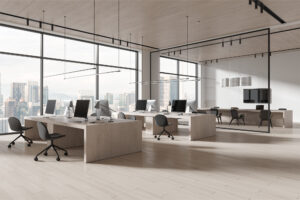 office with commercial laminate flooring