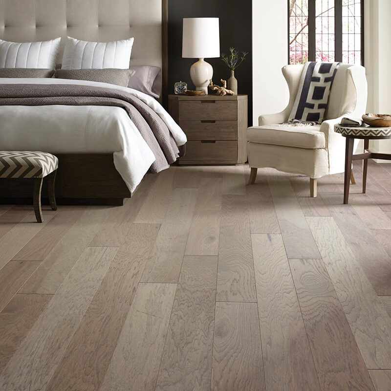 low sheen hardwood flooring in bedroom