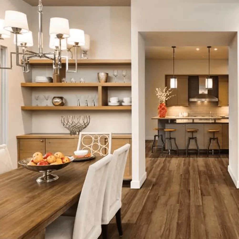 Honey Hardwood Flooring in Kitchen